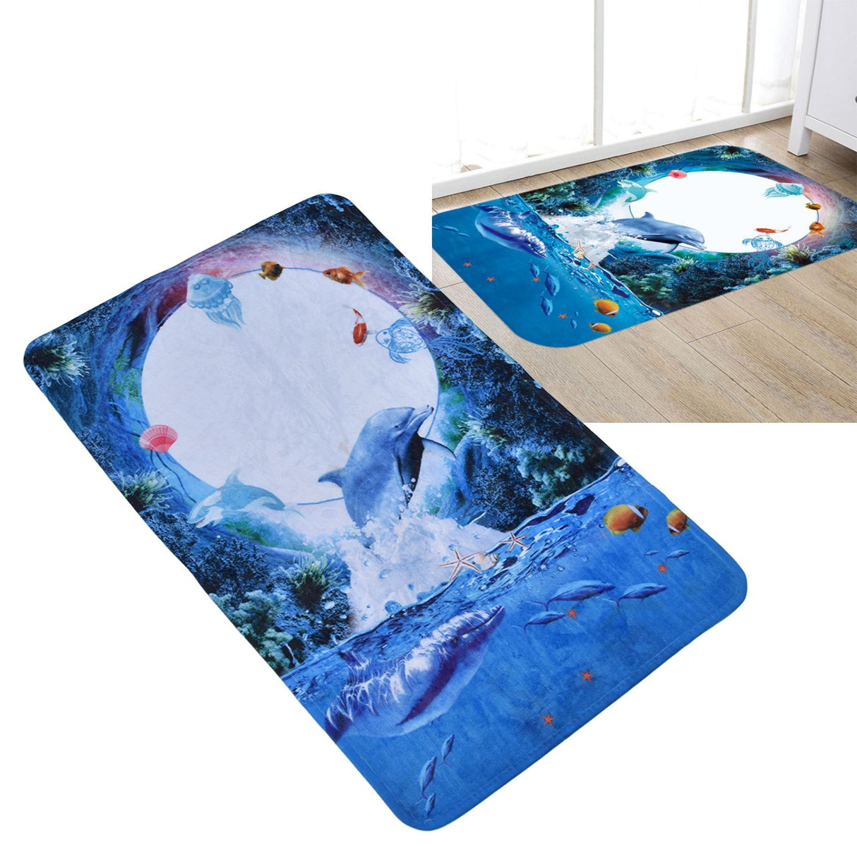 Home Floor Mat Flannel Corridor Carpet Anti Slip Mat Bathroom Kitchen Printed Carpet