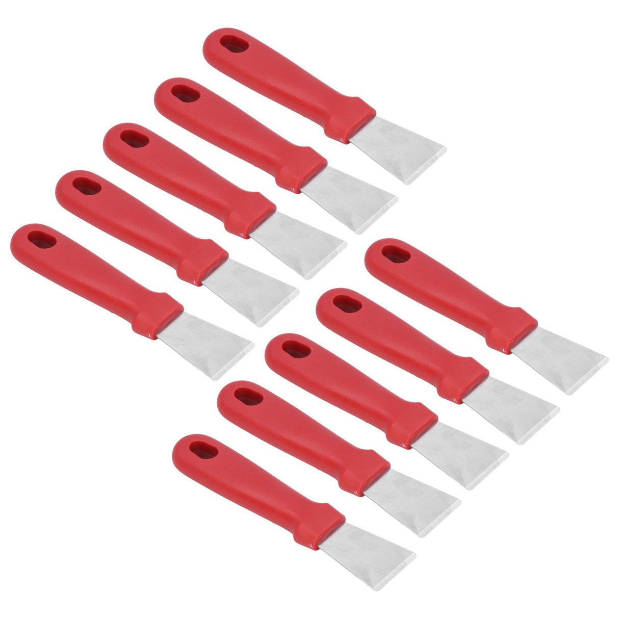 10Pcs Putty Knife Sturdy Durable Stainless Steel Ergonomic Design Nonslip Handle Wide Application Bench Scraper