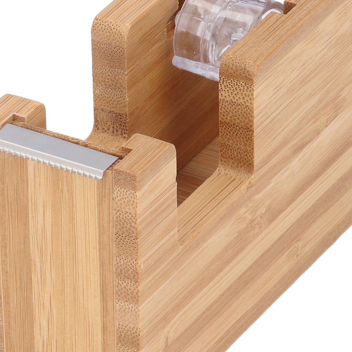 Desktop Tape Dispenser Bamboo Wood Tape Cutter Holder Adhesive Roll Base Stationery Tool