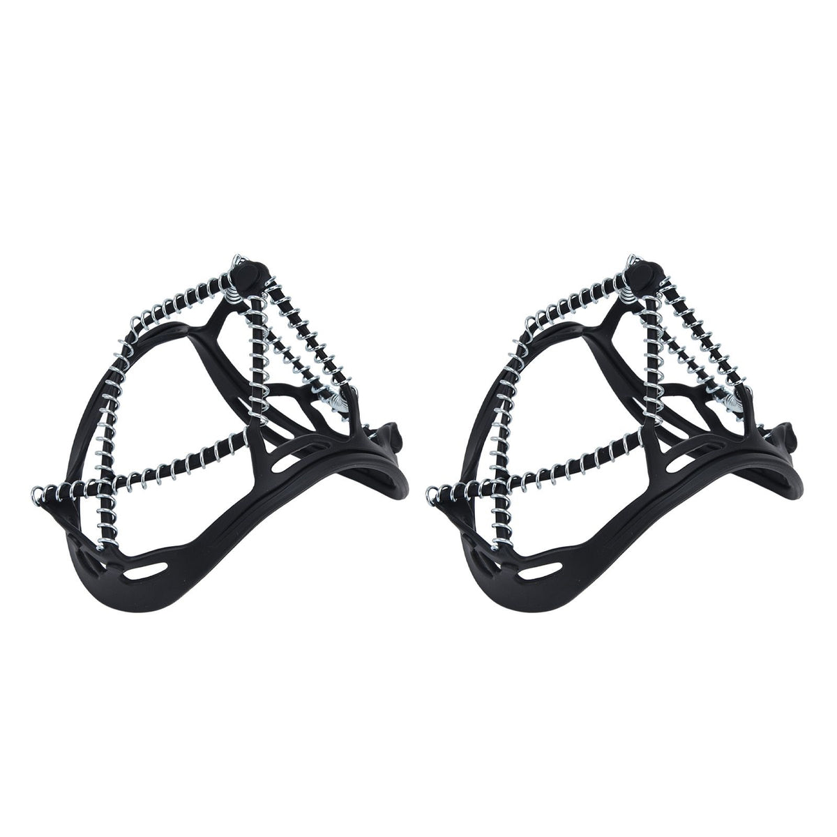 2Pcs Walk Traction Cleats Prevent Slipping High Tension Spring Crampons for Hiking Jogging Hunting