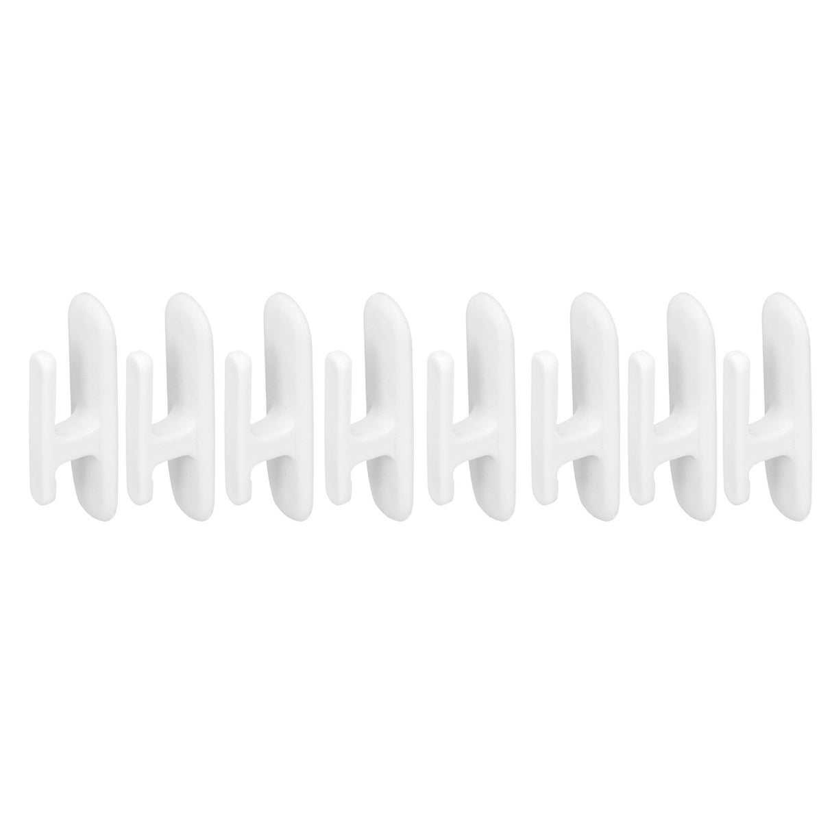 8Pcs Wall Self Adhesive Curtain Hooks White Reusable Plastic Curtain Buckles with Wall Hook for Apartment Home Office