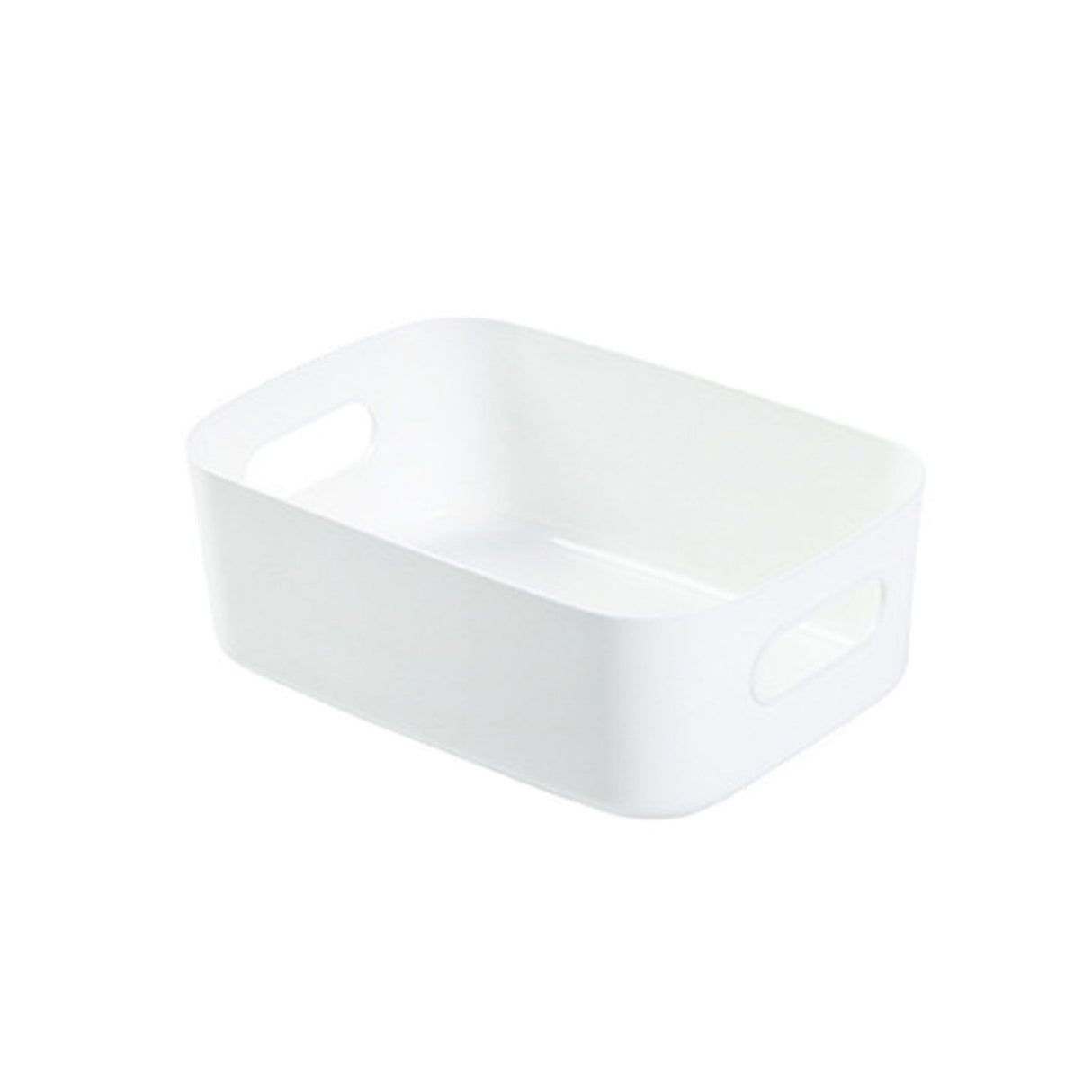 Desktop Storage Basket PP Cosmetic Storages Box Desktops Sundries Organizer with Handle for HouseholdSmall White