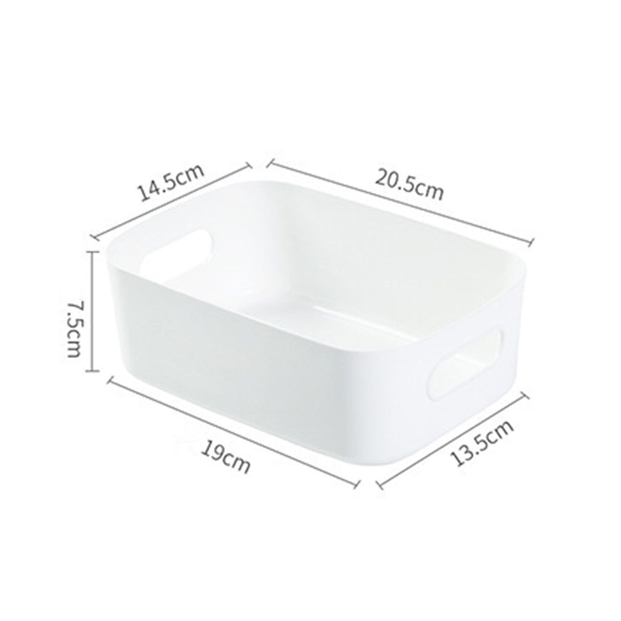 Desktop Storage Basket PP Cosmetic Storages Box Desktops Sundries Organizer with Handle for HouseholdSmall White