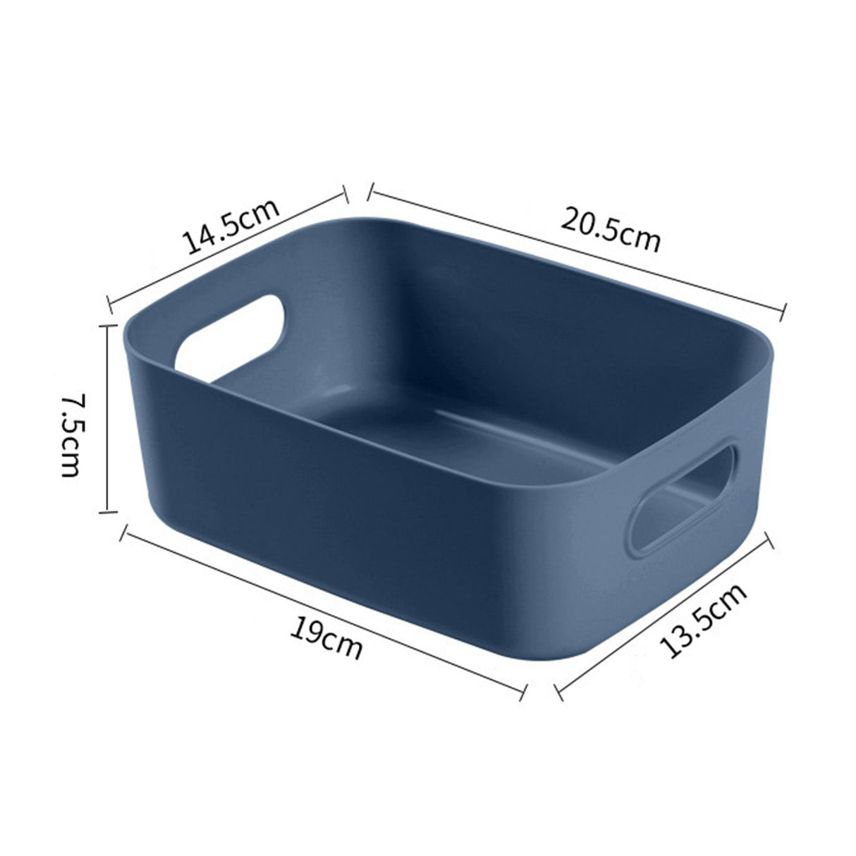 Desktop Storage Basket PP Cosmetic Storages Box Desktops Sundries Organizer with Handle for HouseholdSmall Blue