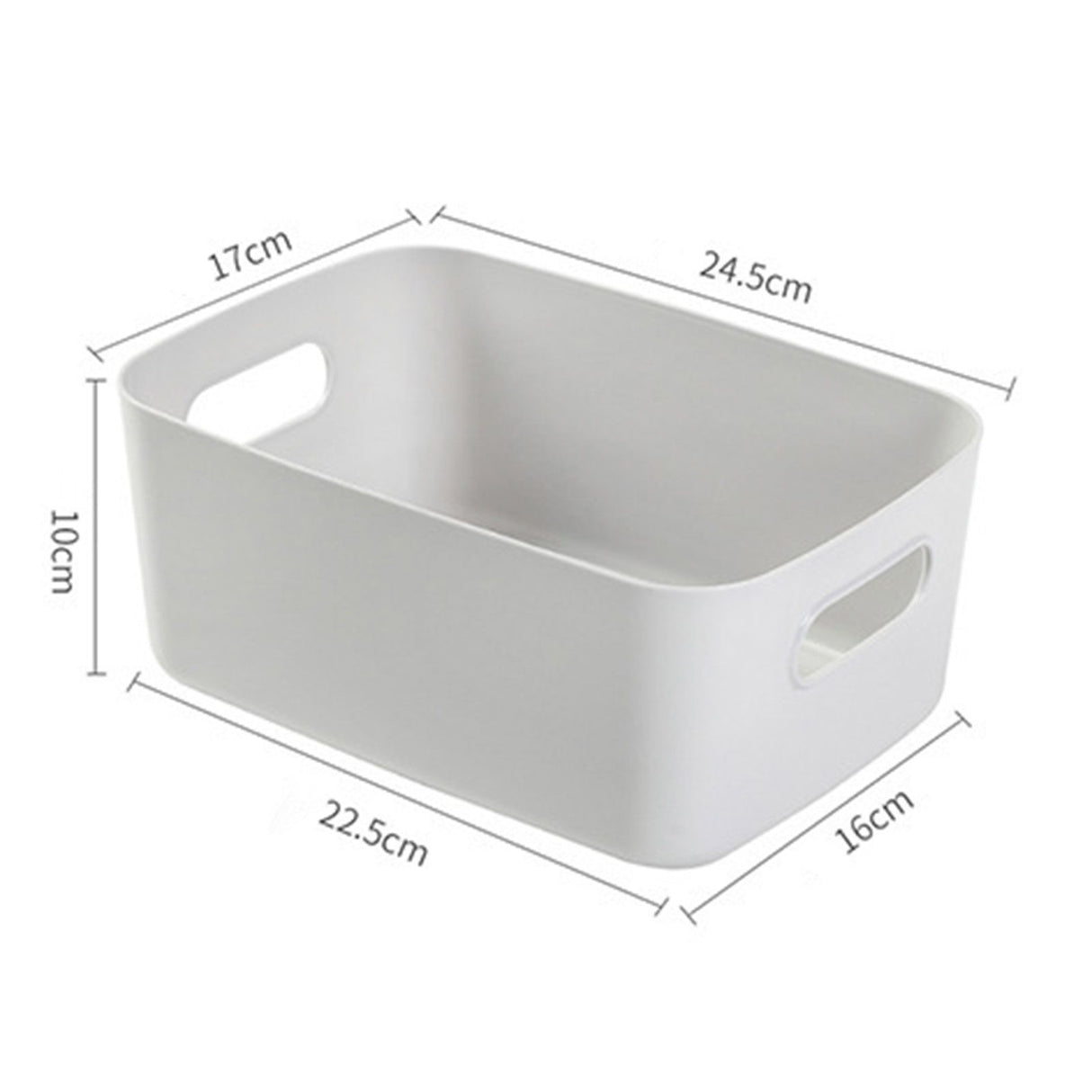 Desktop Storage Basket PP Cosmetic Storages Box Desktops Sundries Organizer with Handle for HouseholdMedium Gray