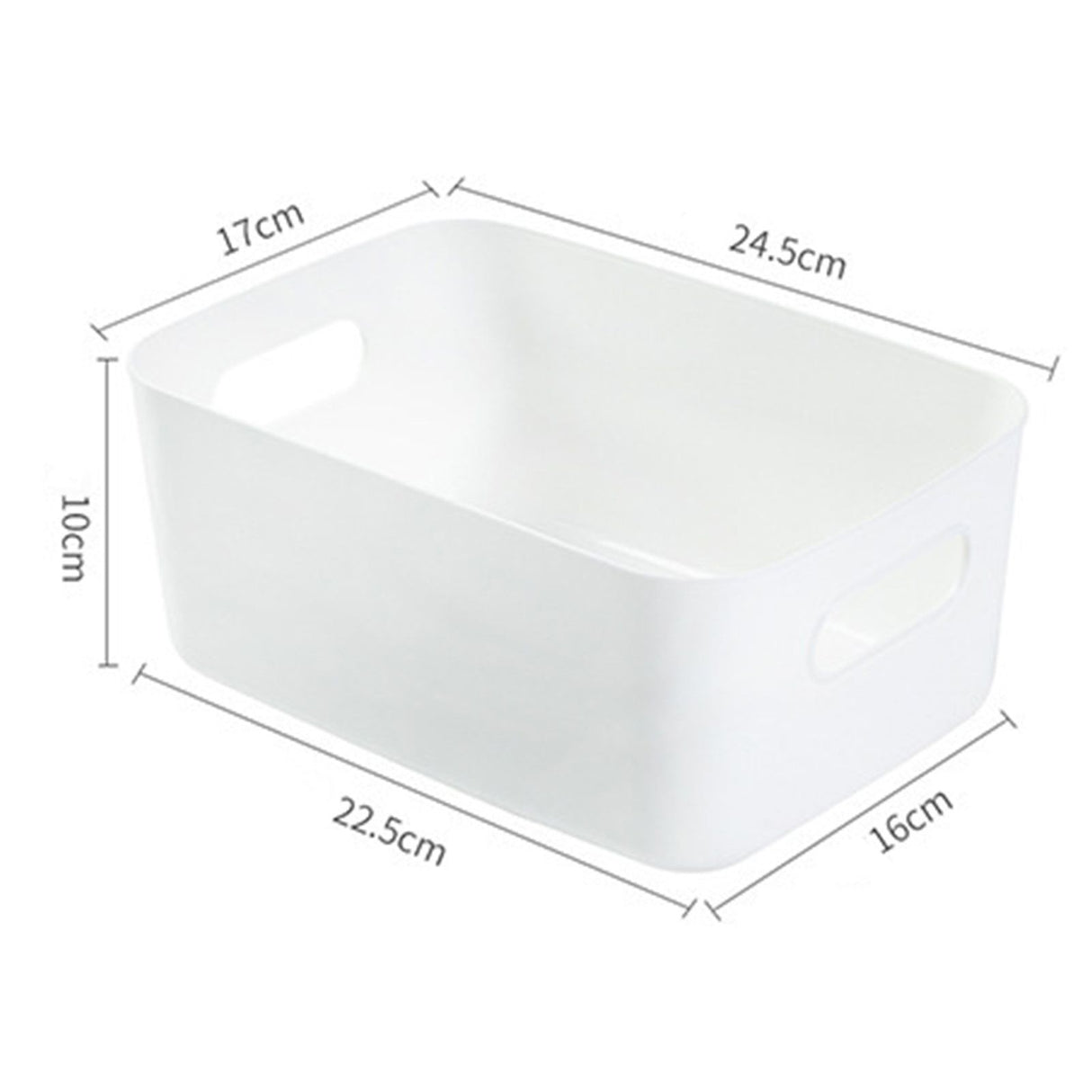 Desktop Storage Basket PP Cosmetic Storages Box Desktops Sundries Organizer with Handle for HouseholdMedium White