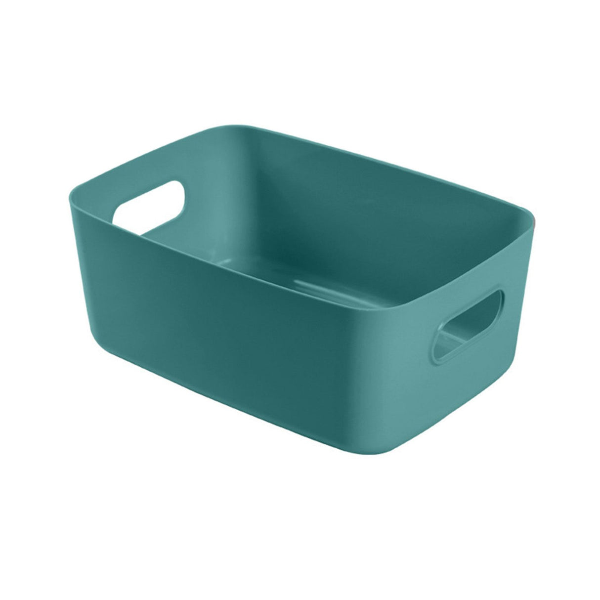 Desktop Storage Basket PP Cosmetic Storages Box Desktops Sundries Organizer with Handle for HouseholdLarge Green