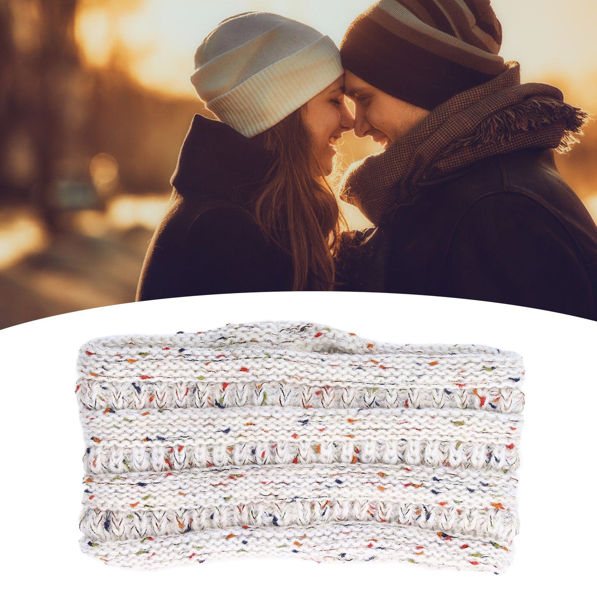 Knit Headband Winter Warm Comfortable Breathable Women Ear Warmer for Shopping Camping RunningWhite Floral Line