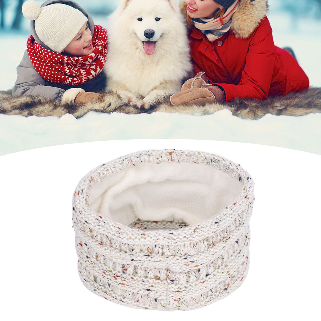 Knit Headband Winter Warm Comfortable Breathable Women Ear Warmer for Shopping Camping RunningWhite Floral Line