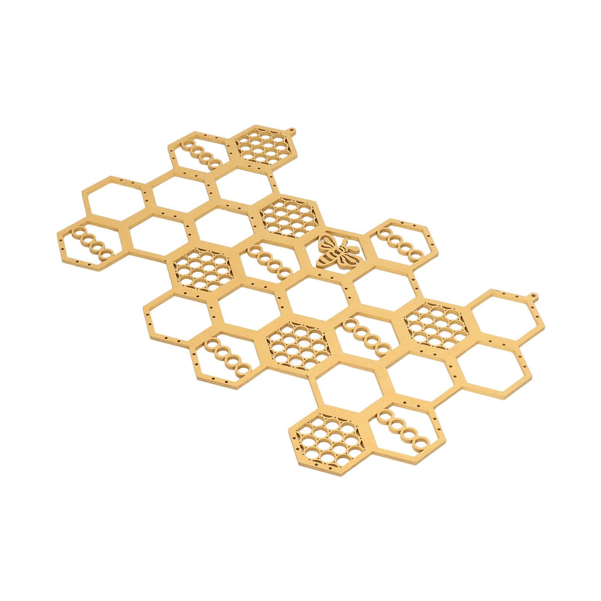 Ear Stud Display Rack Poplar Material Golden Beehive Type Space Saving Durable Earring Jewelry Storage Rack