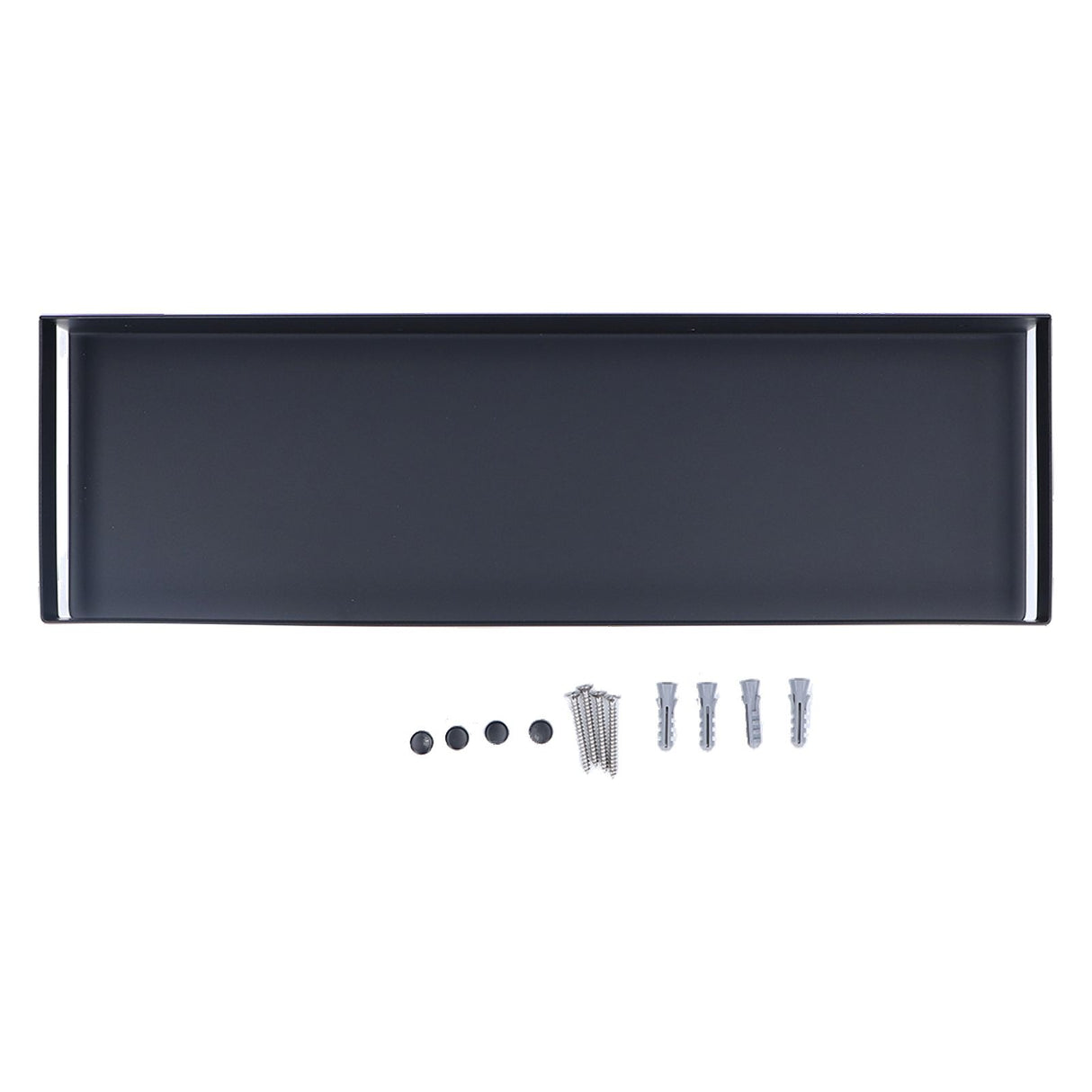 40cm Bathroom Wall Shelf Modern Simple Preservative Stainless Steel Waterproof Shelf for Kitchen Bedroom Matte Black