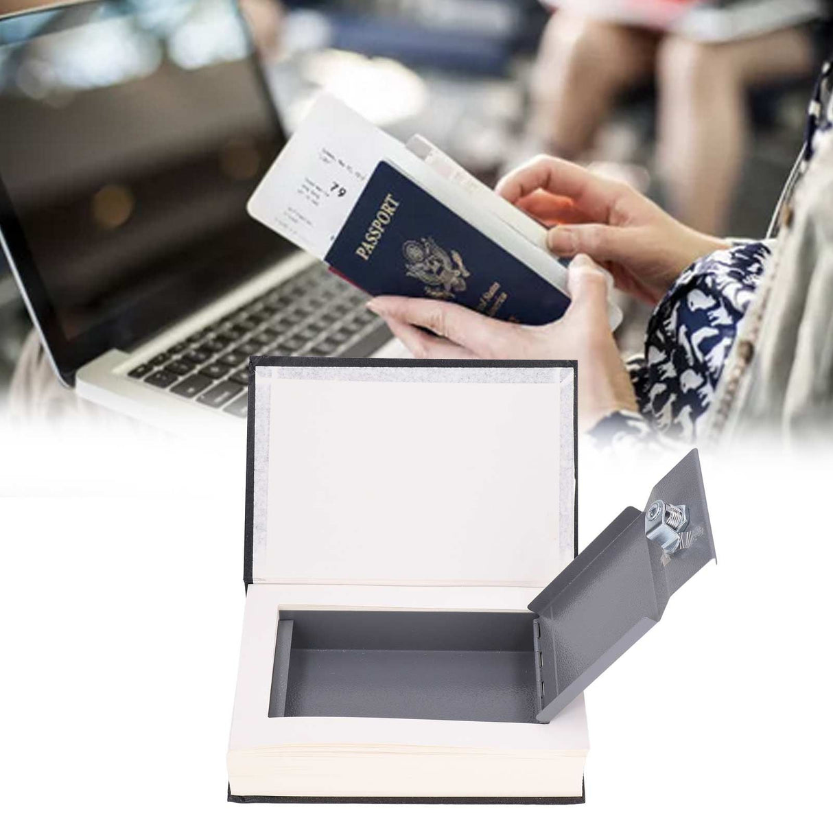 Diversion Book Safe High Safety Simulation Book Safe Deposit Box with 2 Keys for School Home TravellingA