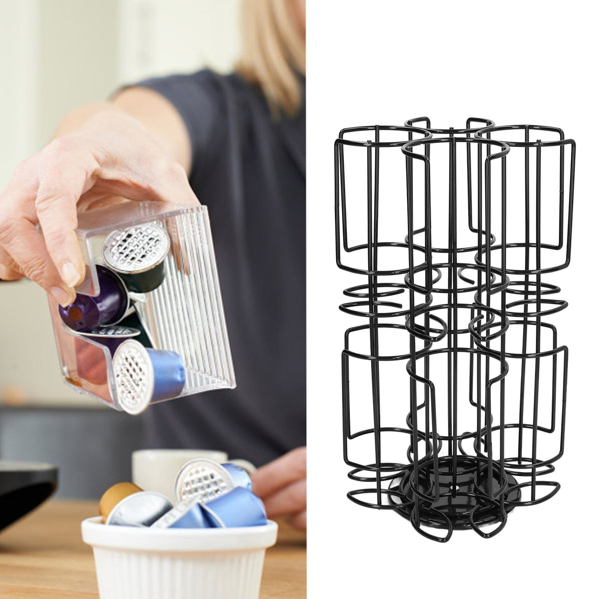 Coffee Capsule Storage Rack 360 Degree Rotating Coffee Capsule Rack for Home Office Kitchen