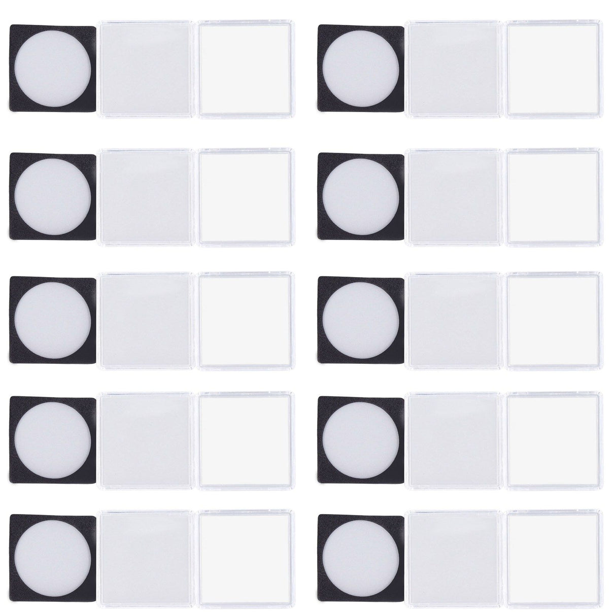 10PCS Coin Holder High Transparency Wear Resistant Environmental Acrylic Quadrate Coin Case for Coin Collection