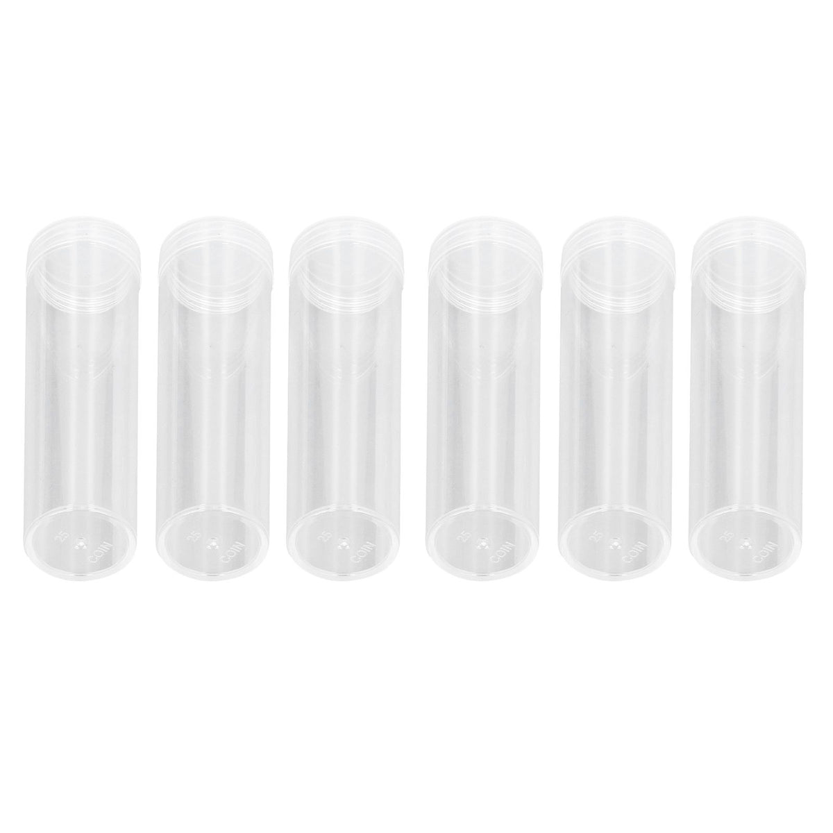 Round Clear Coin Tube Plastic Coin Storage Tubes with Cushion Sponge for 25mm / 0.98in Coins Collection