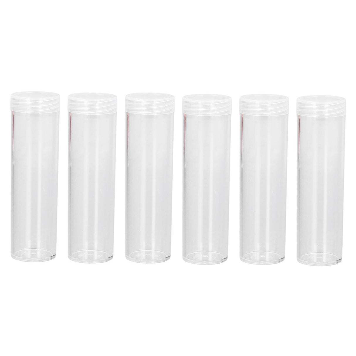 Round Clear Coin Tube Plastic Coin Storage Tubes with Cushion Sponge for 25mm / 0.98in Coins Collection