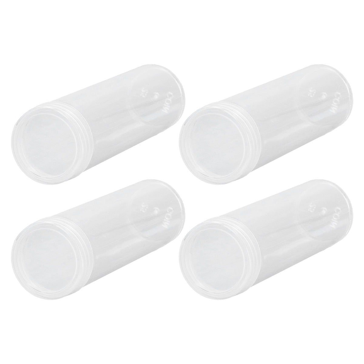 Round Clear Coin Tube Plastic Coin Storage Tubes with Cushion Sponge for 25mm / 0.98in Coins Collection