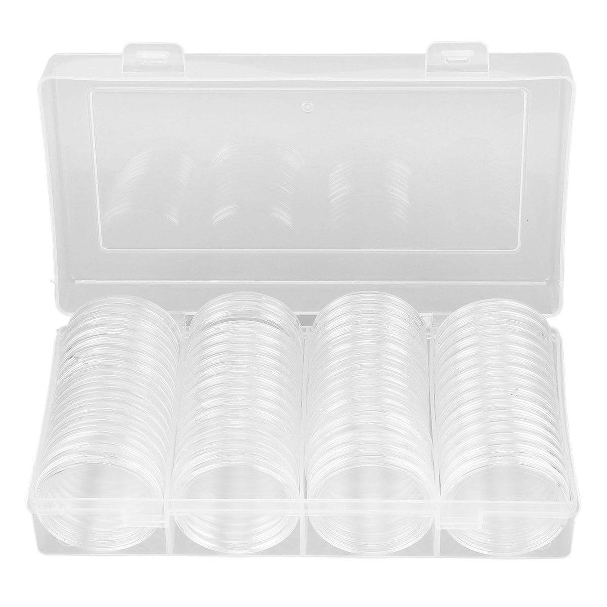 Clear Coin Storage Box 60 Pieces 41mm Coin Capsules Coin Collection Container Box for Coin Collector