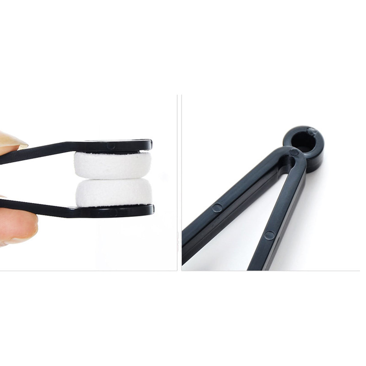 Portable Eyeglass Cleaner Brush Soft Sun Glasses Cleaning Clip Eyeglasses Cleaning Tool for OutdoorBlack