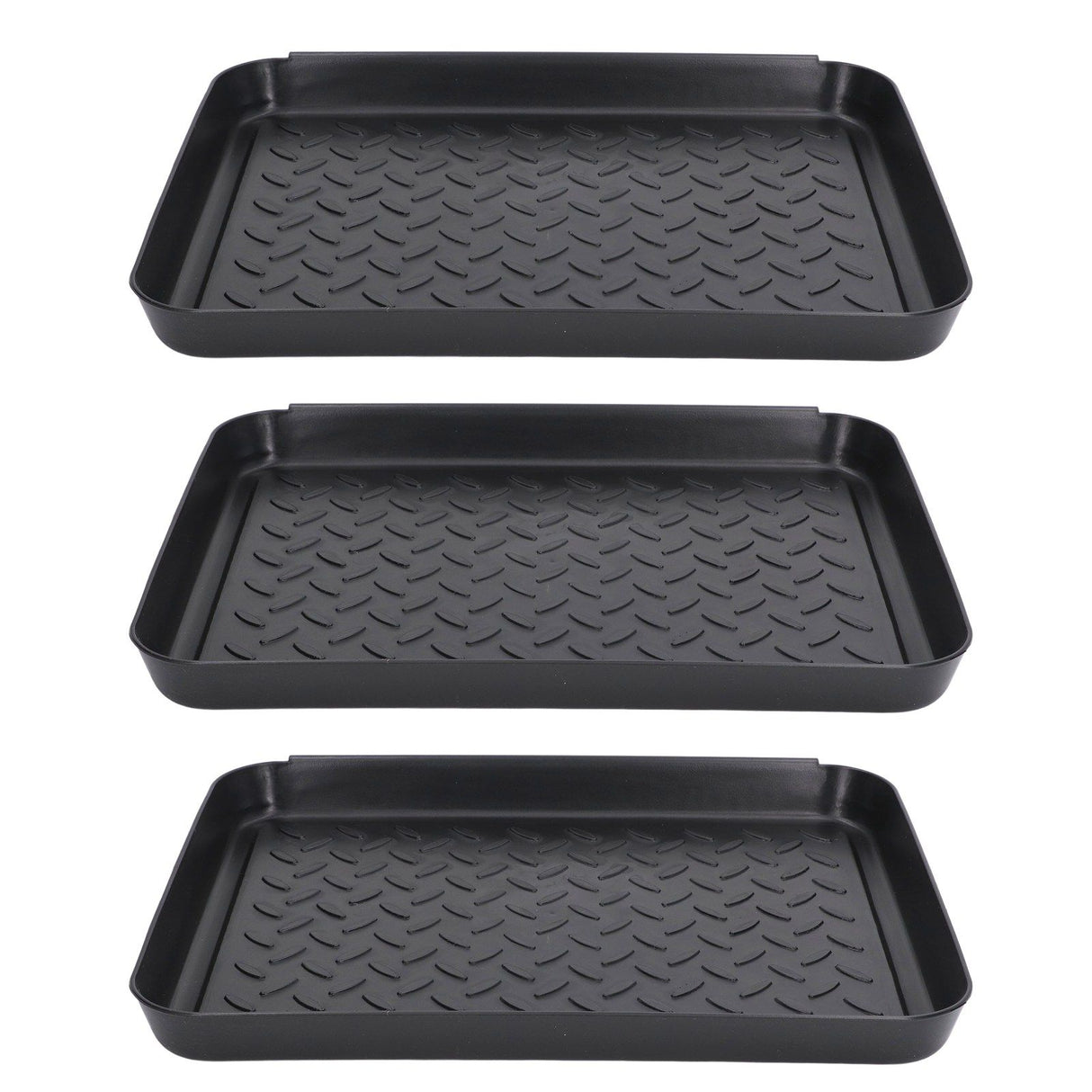 Shoe Tray Durable Plastic Space Saving 3 Interlocking Design Wide Application Stable Boot Tray for Home Office Hotel