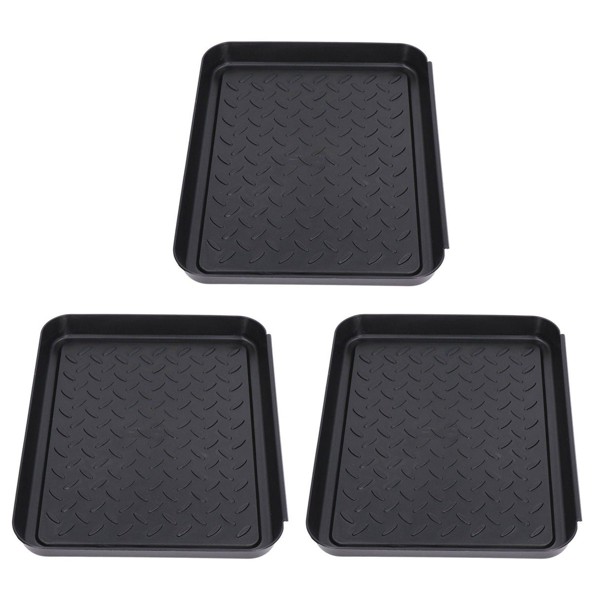 Shoe Tray Durable Plastic Space Saving 3 Interlocking Design Wide Application Stable Boot Tray for Home Office Hotel