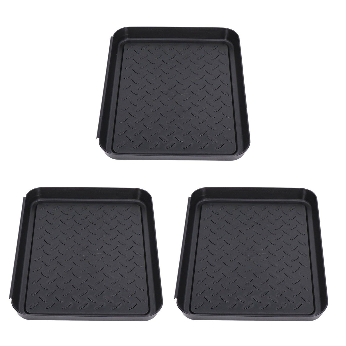 Shoe Tray Durable Plastic Space Saving 3 Interlocking Design Wide Application Stable Boot Tray for Home Office Hotel