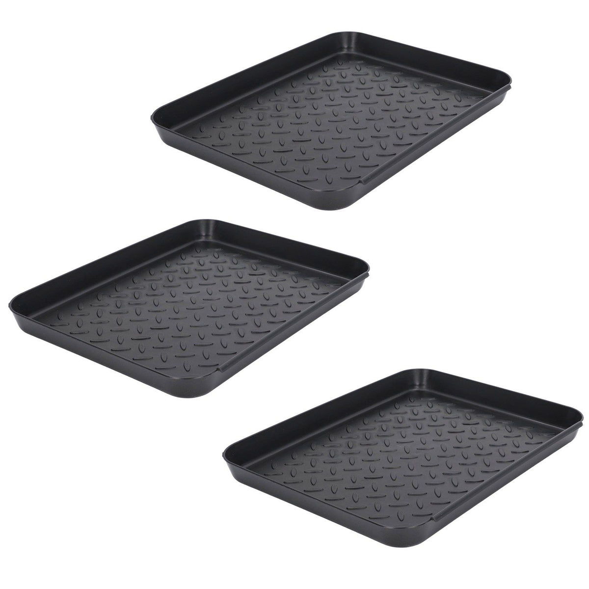 Shoe Tray Durable Plastic Space Saving 3 Interlocking Design Wide Application Stable Boot Tray for Home Office Hotel