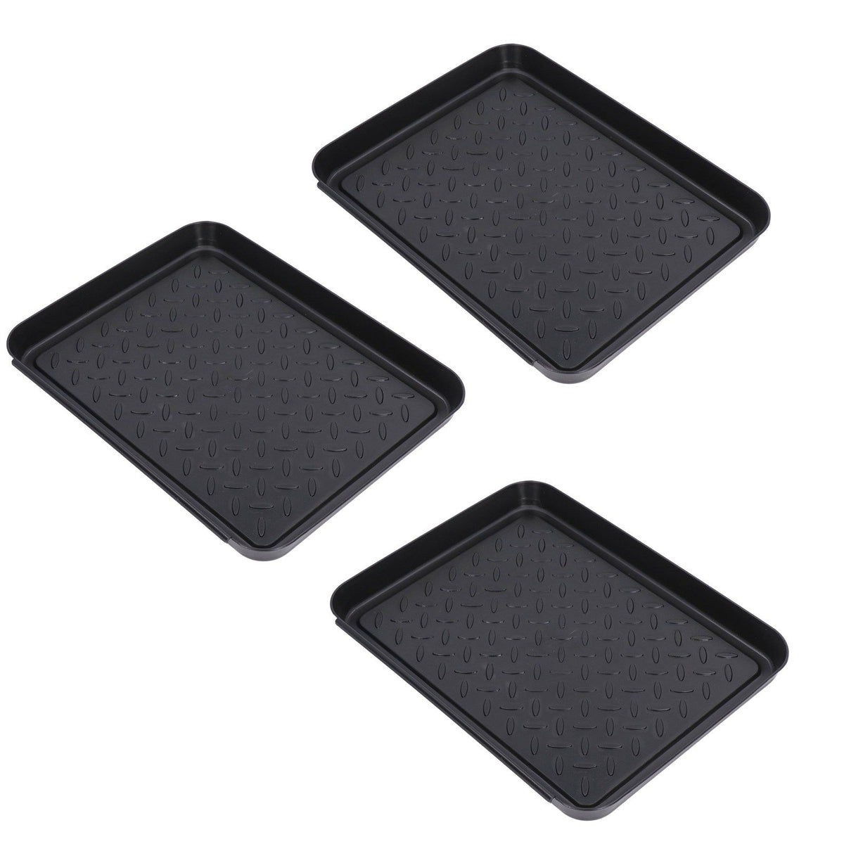 Shoe Tray Durable Plastic Space Saving 3 Interlocking Design Wide Application Stable Boot Tray for Home Office Hotel
