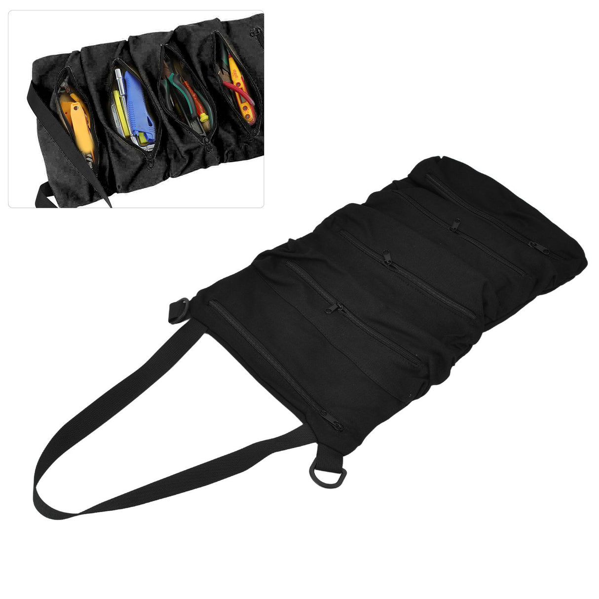 Tool Roll Up Bag Durable Oxford Fabric Wide Application Easy Storage Secure Closure Easily Accessable Roll Up Tool Bag