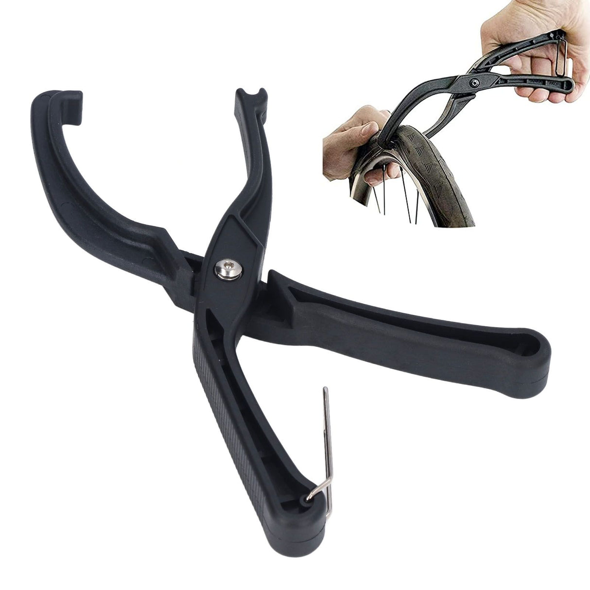 Bike Tire Pliers Mountain ABS Bicycle Tyre Remover Clamp Labor Saving Rim Protector ToolBlack