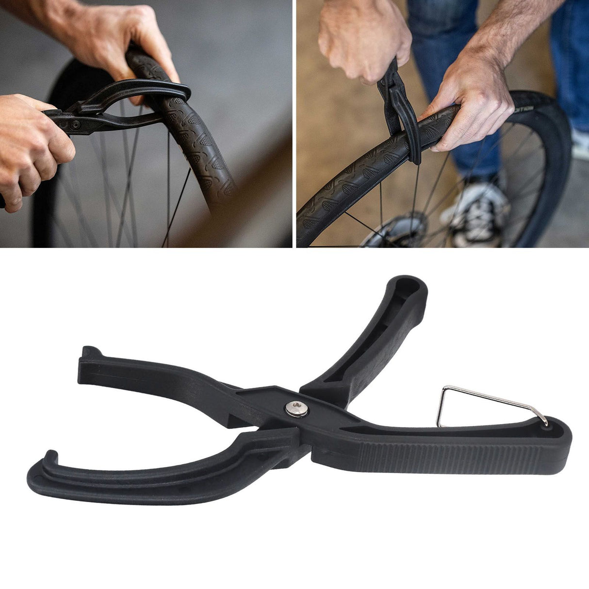 Bike Tire Pliers Mountain ABS Bicycle Tyre Remover Clamp Labor Saving Rim Protector ToolBlack