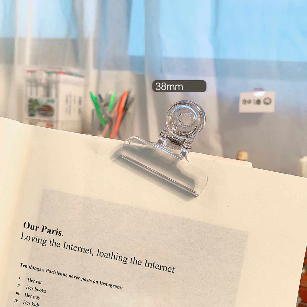 Plastic Bulldog Clips Small Cute Sturdy Durable Portable Light Weight Wide Application Bulldog Clips for Note Photo Book38mm/1.50in