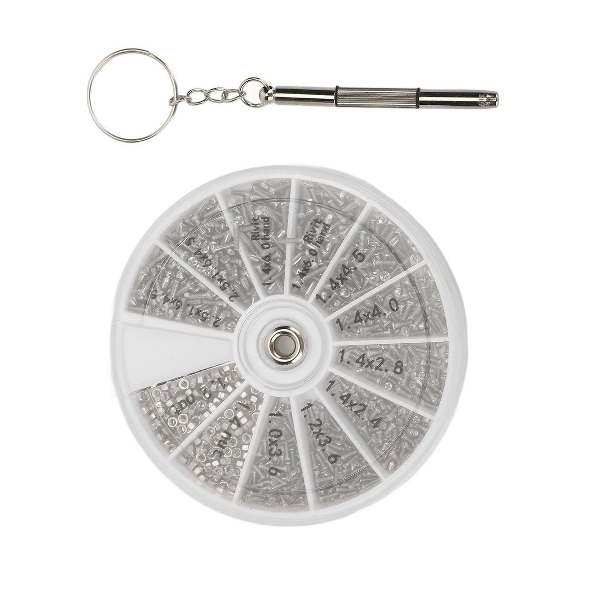 Screw Nut Assortment Kit 600pcs Watch Glasses Small Screw Nut Repair Kit with Screwdriver M1M1.2 M1.4 M1.6