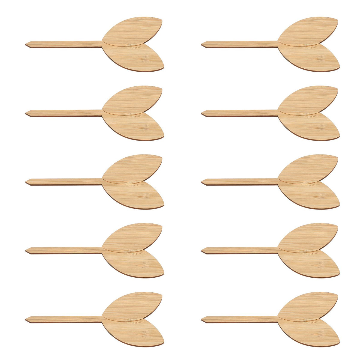 10pcs Plant Labels Bamboo Material Easy Writing 1/8 in Thickness Decorative Garden Markers for GardenerLeaf Shape