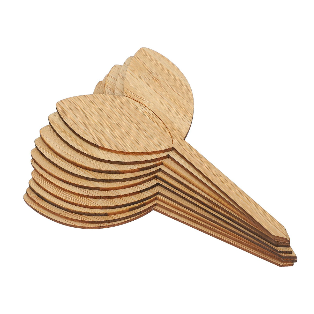 10pcs Plant Labels Bamboo Material Easy Writing 1/8 in Thickness Decorative Garden Markers for GardenerLeaf Shape