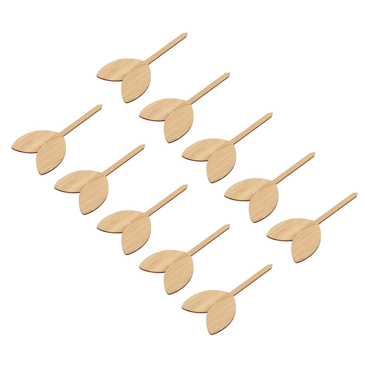 10pcs Plant Labels Bamboo Material Easy Writing 1/8 in Thickness Decorative Garden Markers for GardenerLeaf Shape