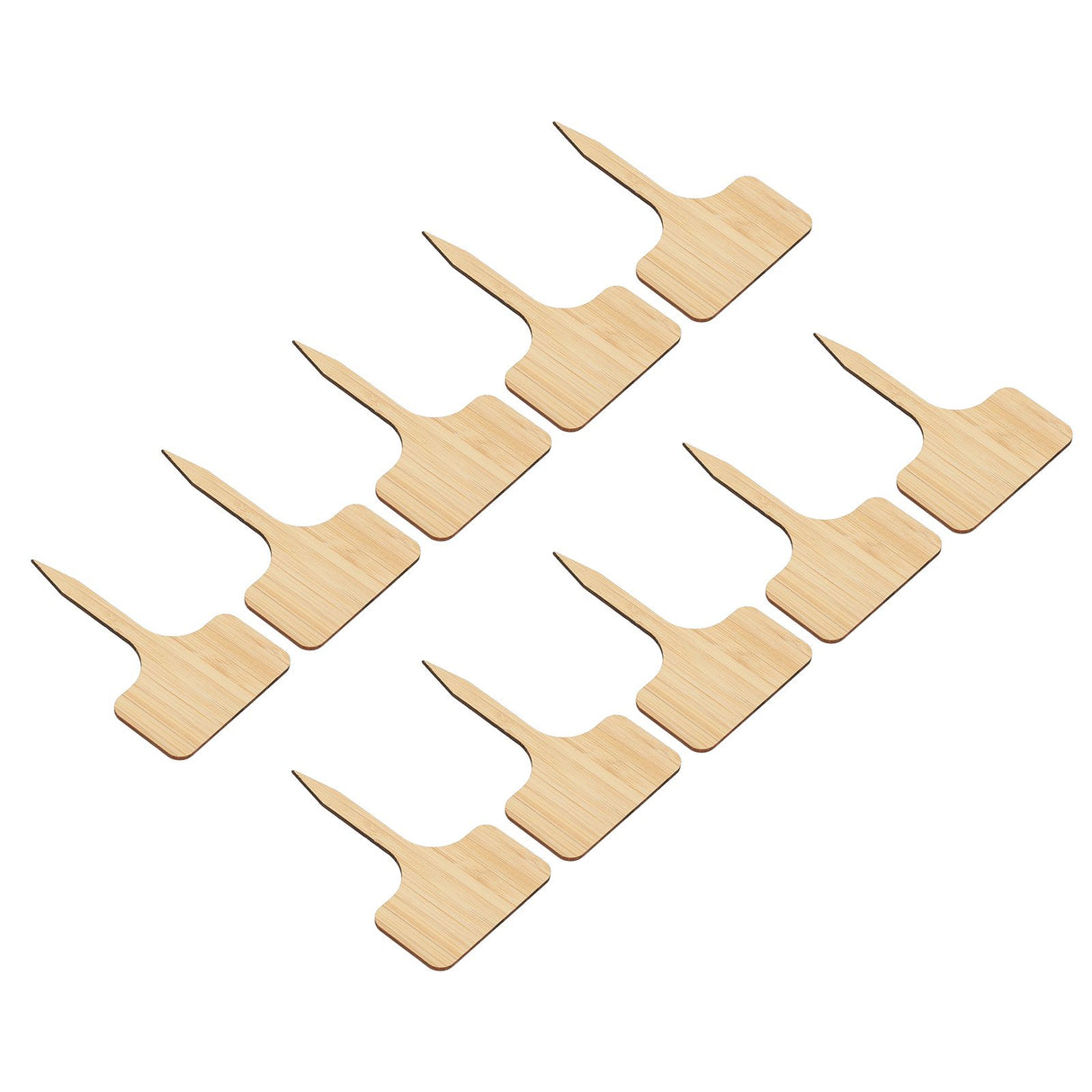 10pcs Plant Labels Bamboo Material Easy Writing 1/8 in Thickness Decorative Garden Markers for GardenerT Shape