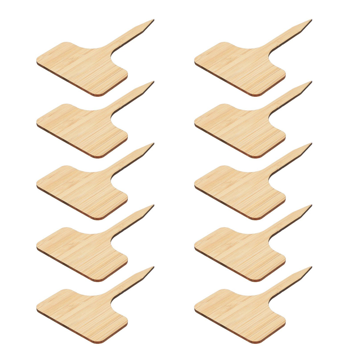 10pcs Plant Labels Bamboo Material Easy Writing 1/8 in Thickness Decorative Garden Markers for GardenerT Shape