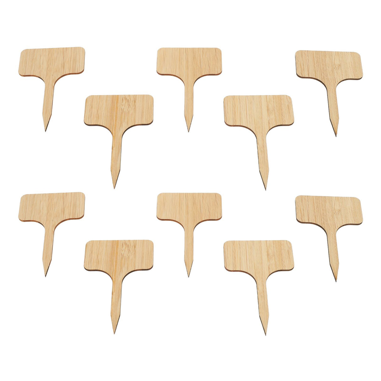 10pcs Plant Labels Bamboo Material Easy Writing 1/8 in Thickness Decorative Garden Markers for GardenerT Shape
