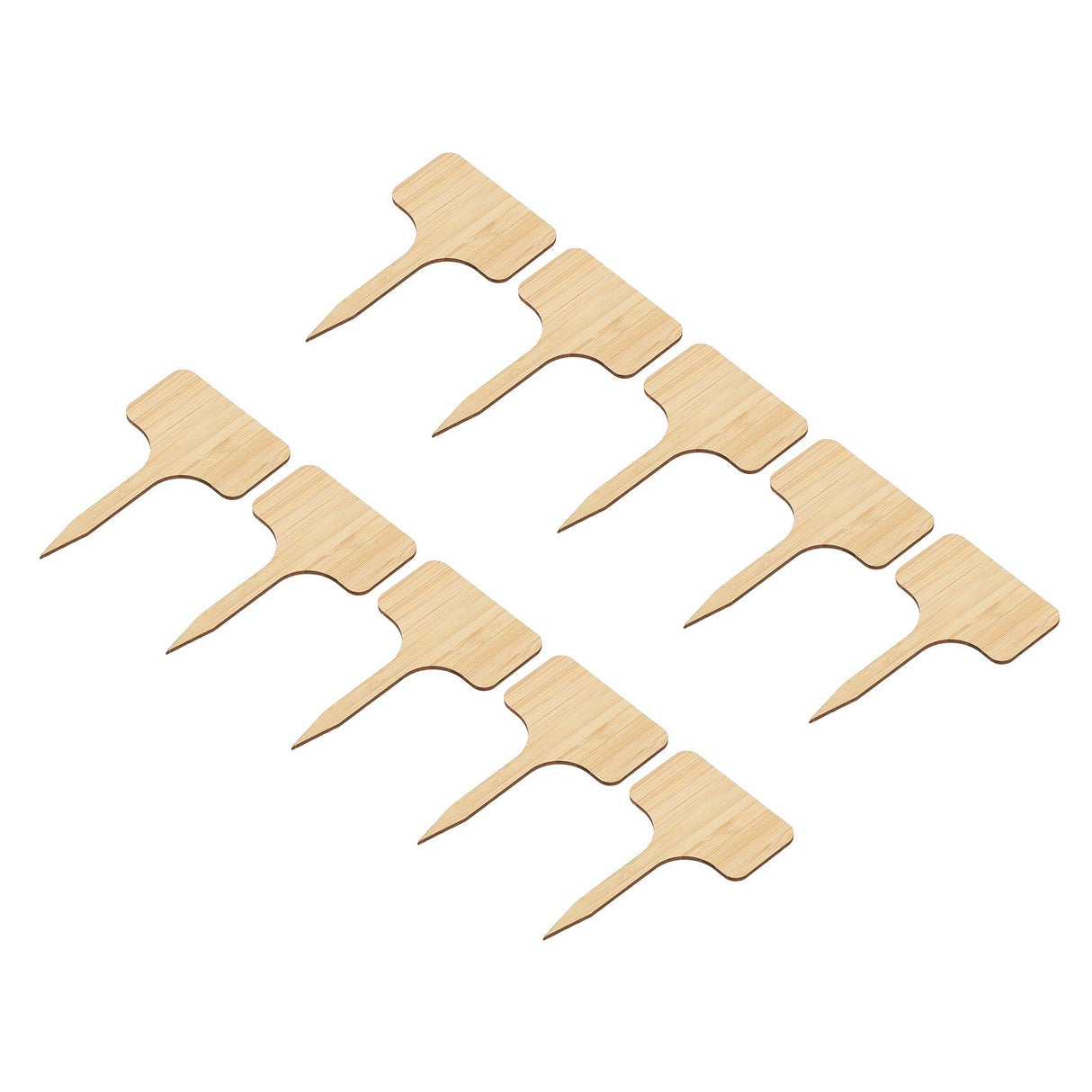 10pcs Plant Labels Bamboo Material Easy Writing 1/8 in Thickness Decorative Garden Markers for GardenerT Shape