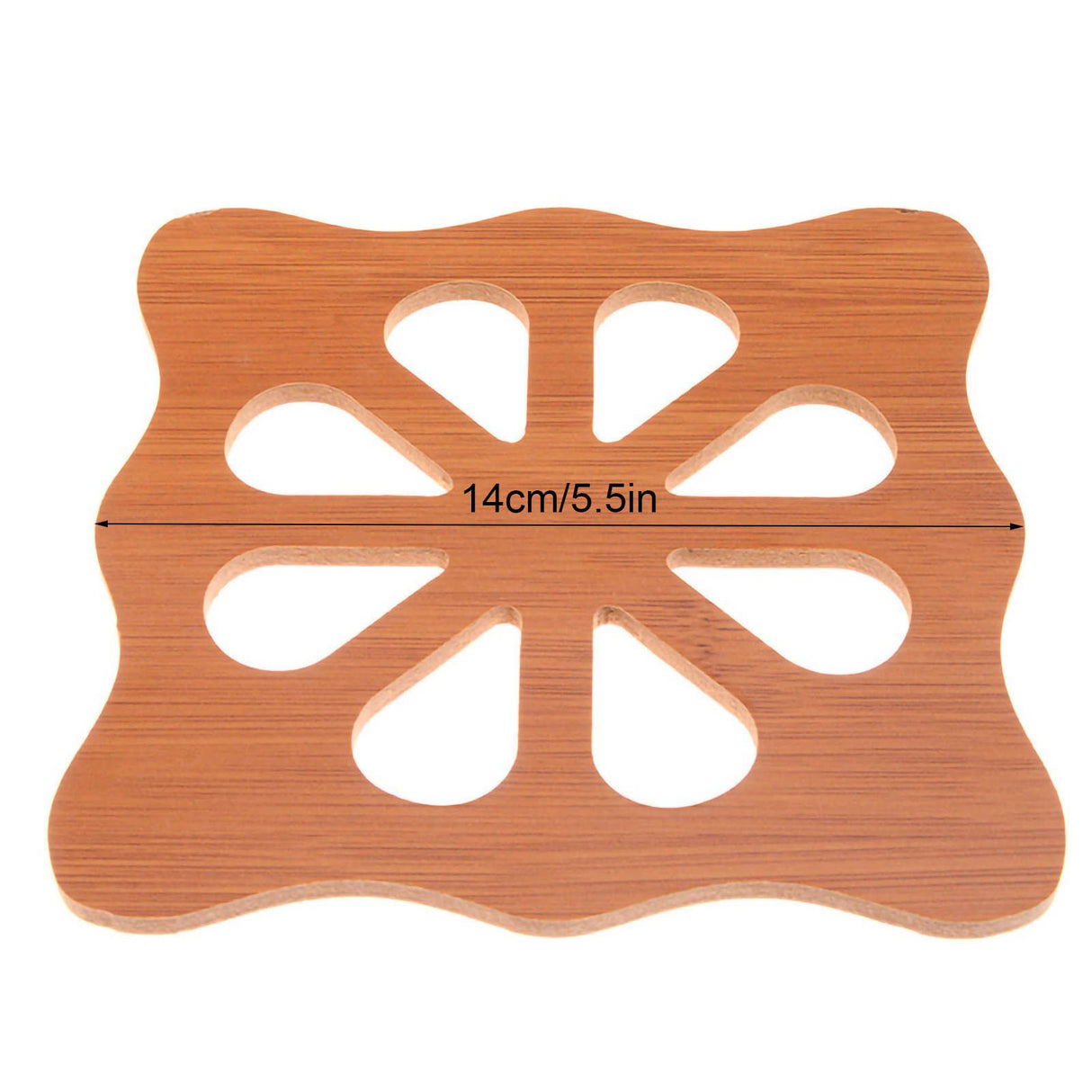 Hollow Wooden Coaster Kitchen Thickened Anti Scalding Heat Insulation Mat Anti Slip Pot Bowl MatL Square Wintersweet C0D49 9.5cm