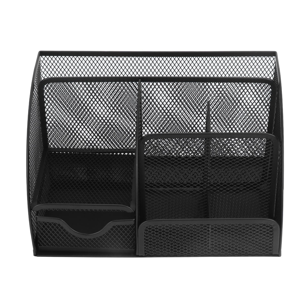 Desktop Mesh Pen Storage Holder 7 Compartments Multifunction Black for Home Sturdy Office