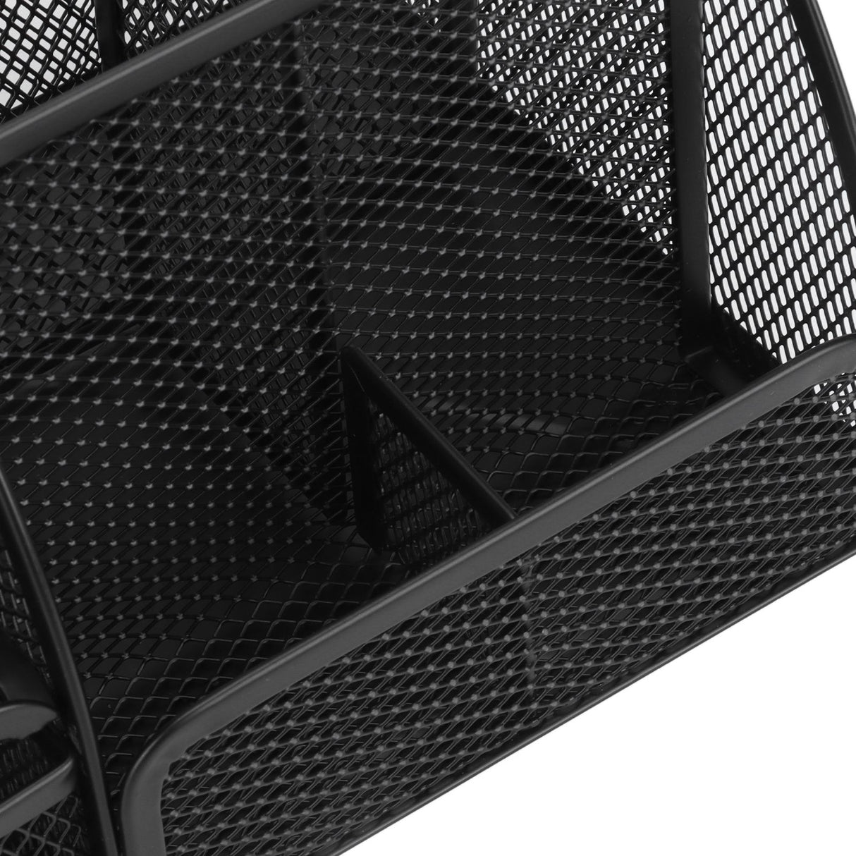 Desktop Mesh Pen Storage Holder 7 Compartments Multifunction Black for Home Sturdy Office