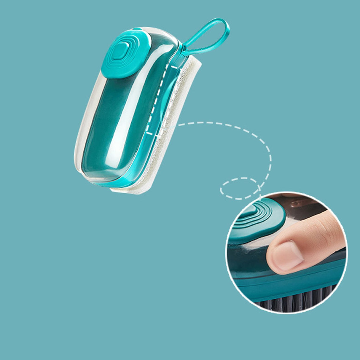 Hydraulic Cleaning Brush Automatic Liquid Filling Ergonomic Design Multifunction Scrub Brush for Clothes ShoesGreen