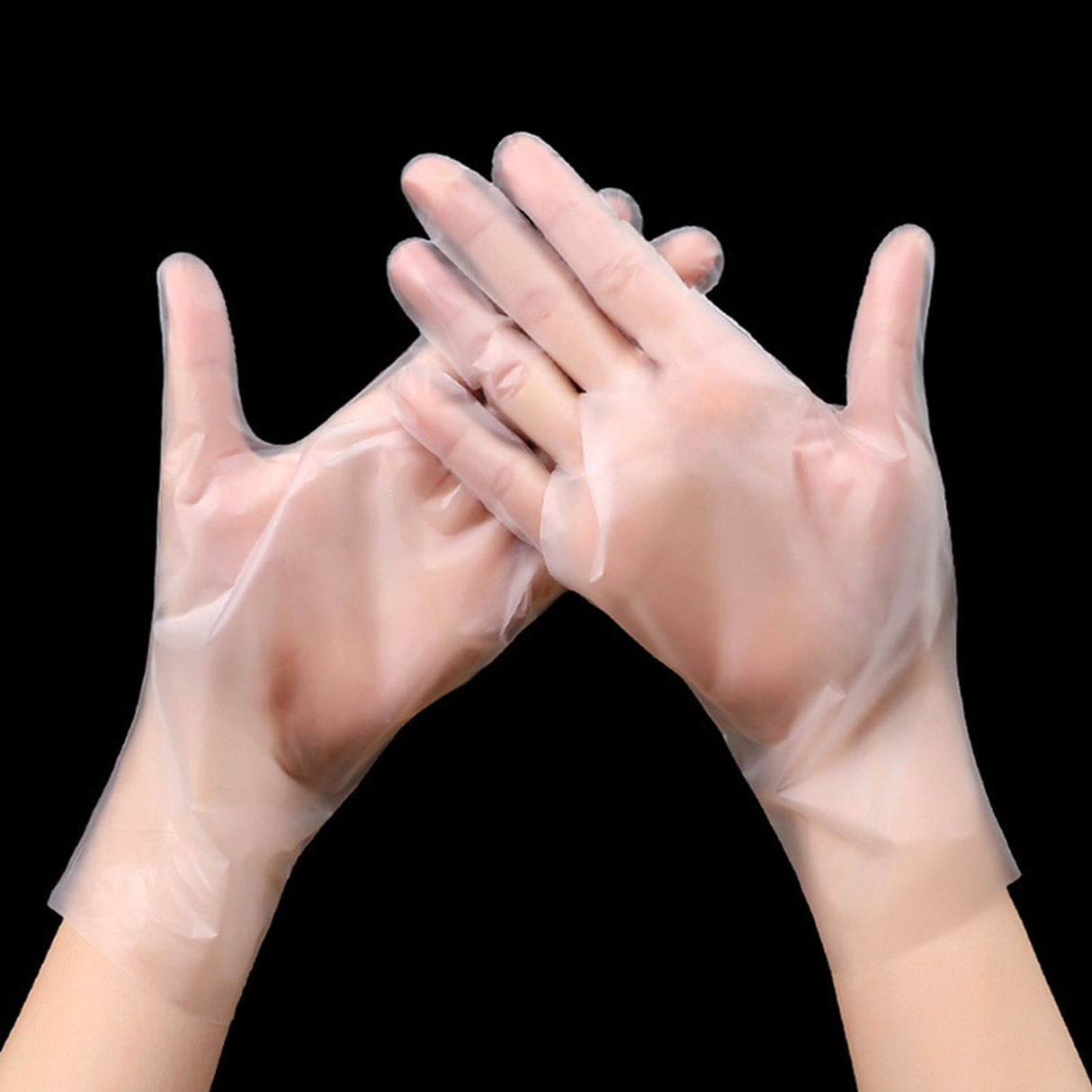 100PCS Disposable TPE Gloves Thicken Transparent Food Grade for Kitchen Baking Cooking CleaningS