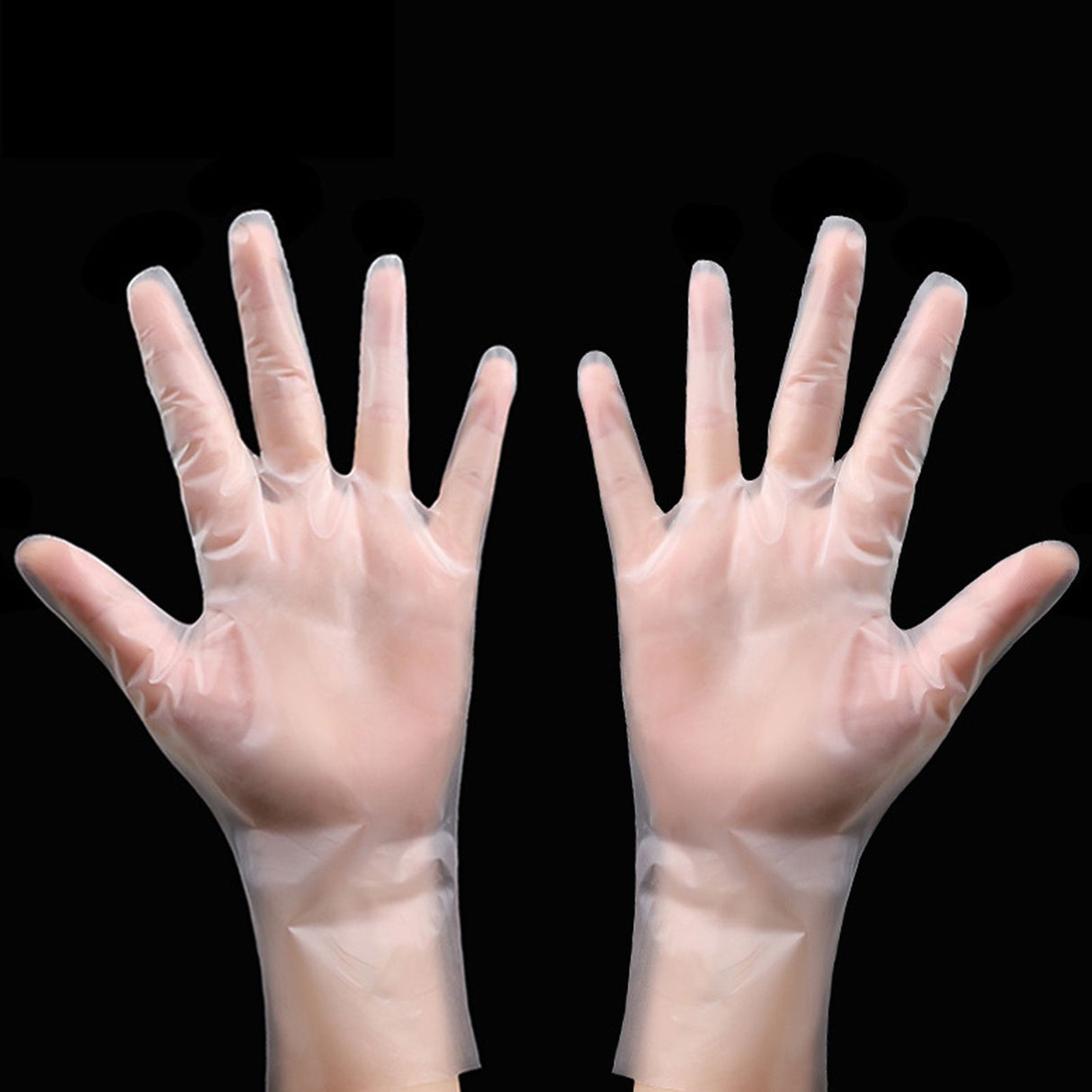 100PCS Disposable TPE Gloves Thicken Transparent Food Grade for Kitchen Baking Cooking CleaningS