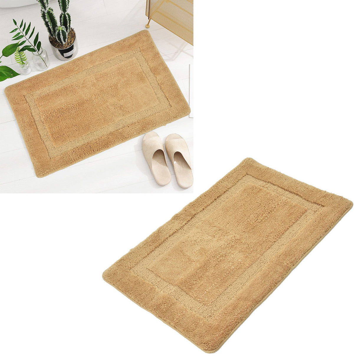 Bathroom Mats 50x80cm Rectangle Door Mat Absorbs Water Quickly Polyester Antiskid Bathroom Carpet for Bedroom Bathroom