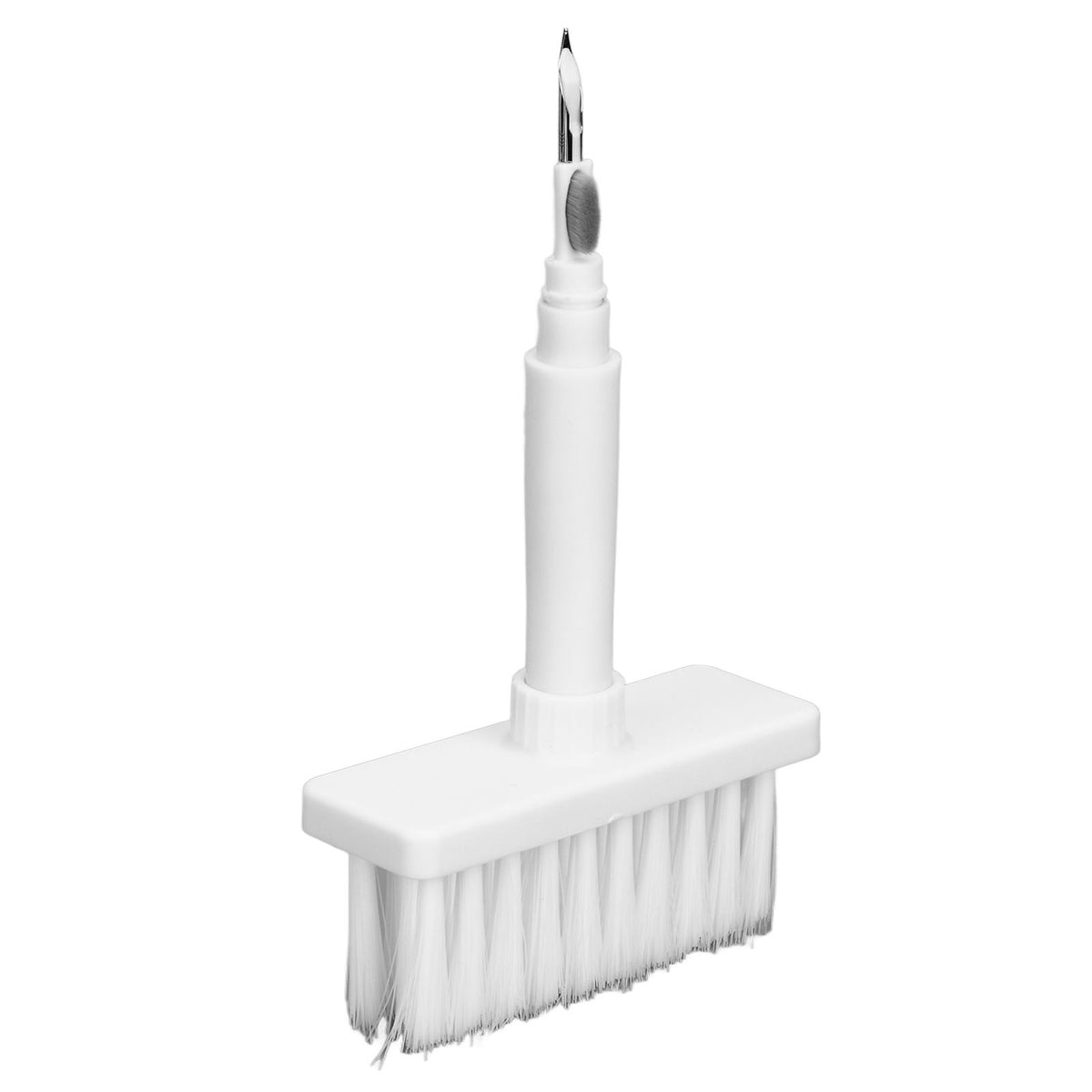 Keyboard Brush Separate Double Head Design 5 in 1 Multifunction 3 Row Design Plastic Cleaning Brush Pen for HeadphonesWhite
