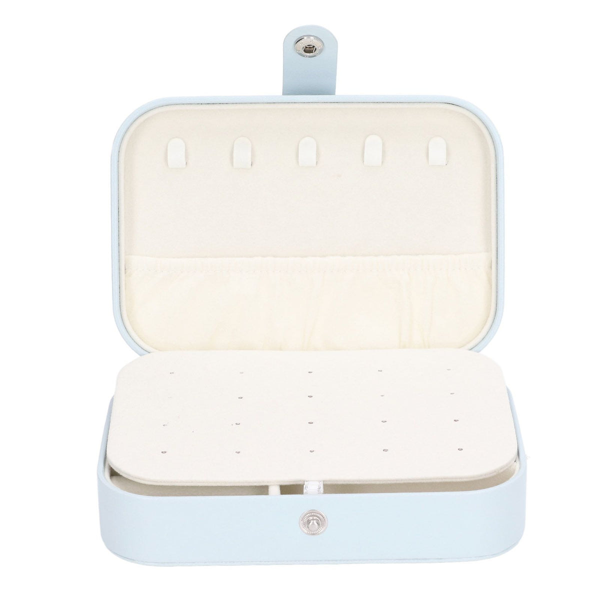 Jewelry Travel Case Large Capacity Durable Leather Simple Style Multifunction Travel Jewelry Box for Rings Earrings