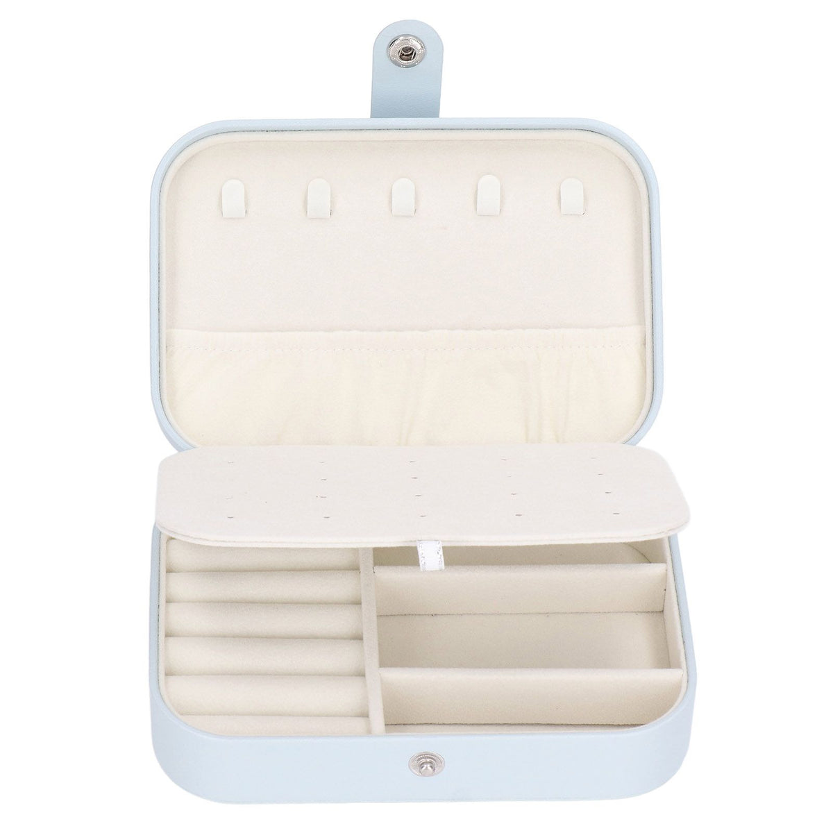 Jewelry Travel Case Large Capacity Durable Leather Simple Style Multifunction Travel Jewelry Box for Rings Earrings